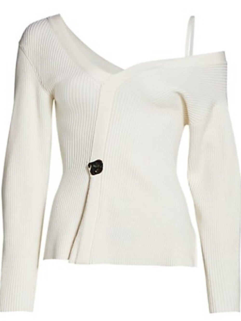 3.1 Phillip Lim Wool Ribbed Off Shoulder Sweater - US Size: S